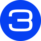 Three blue icon