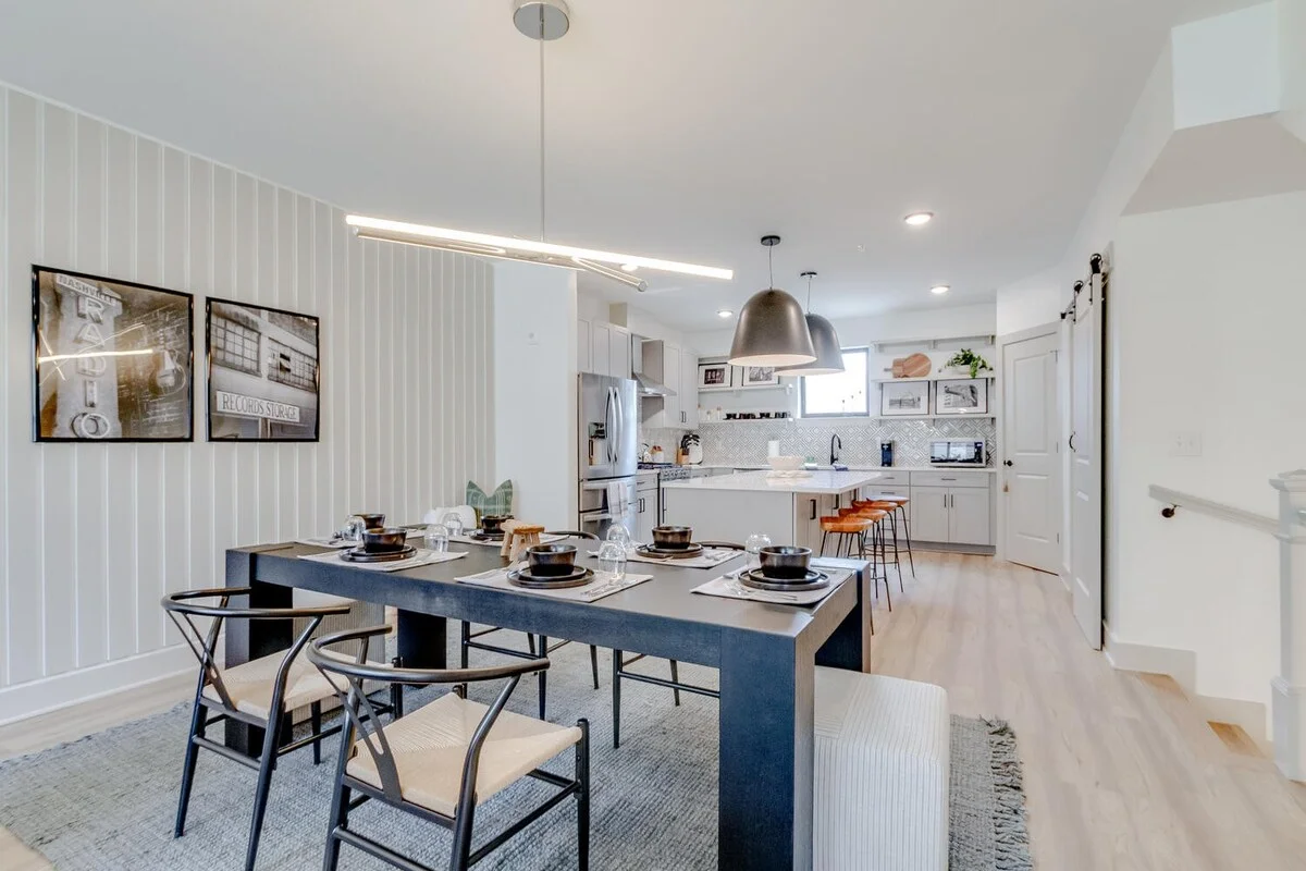 Modern adu on nashville street in los angeles with open-concept kitchen and dining area.